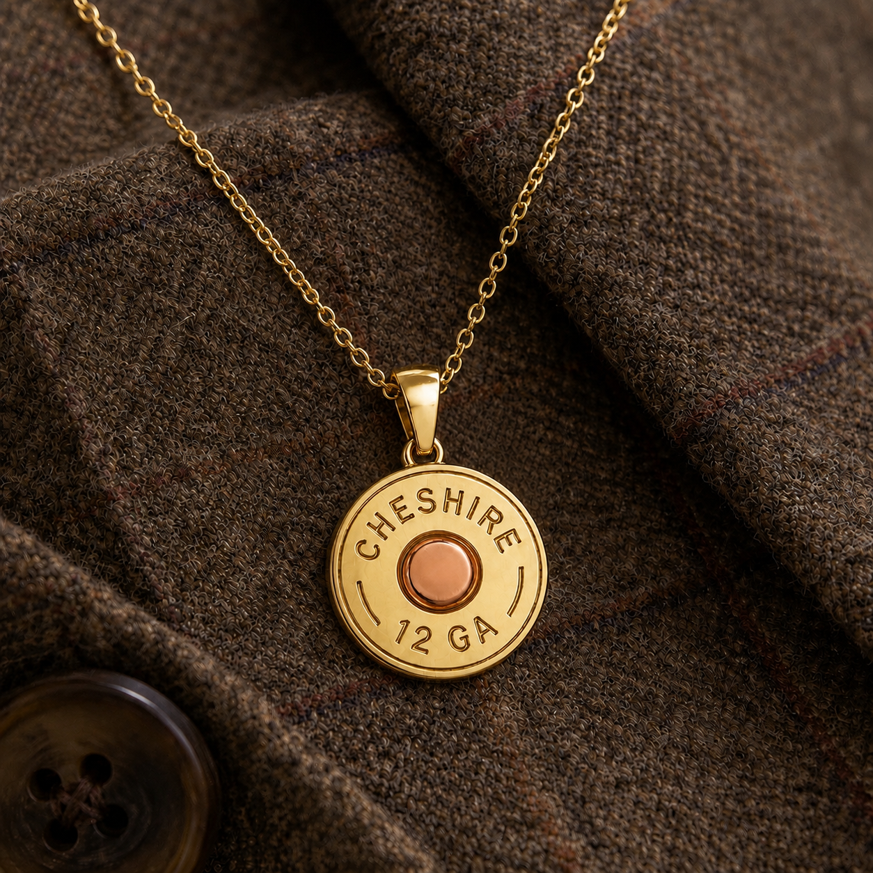 MENS SHOTGUN COLLECTION: 12 Gauge Pendant Gold Mix