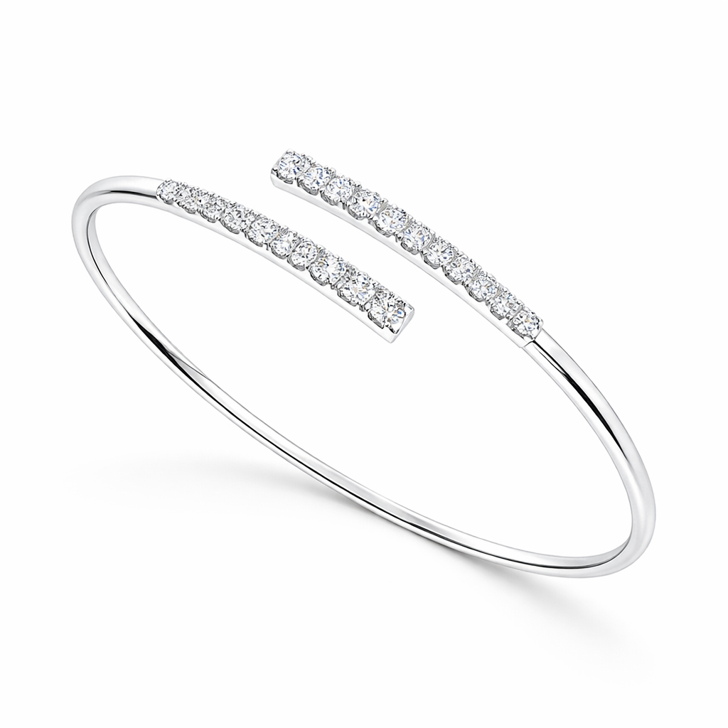Pavé Open Cuff Overlap Bangle