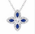 Flora Lumière Sapphire Halo Pendant