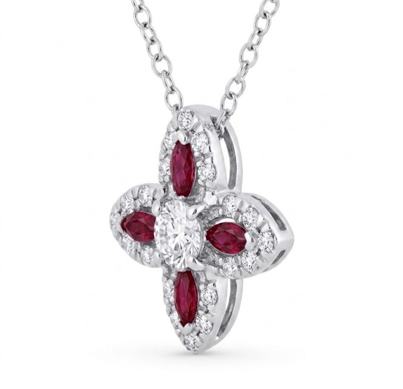 Flora Lumière Ruby Halo Pendant