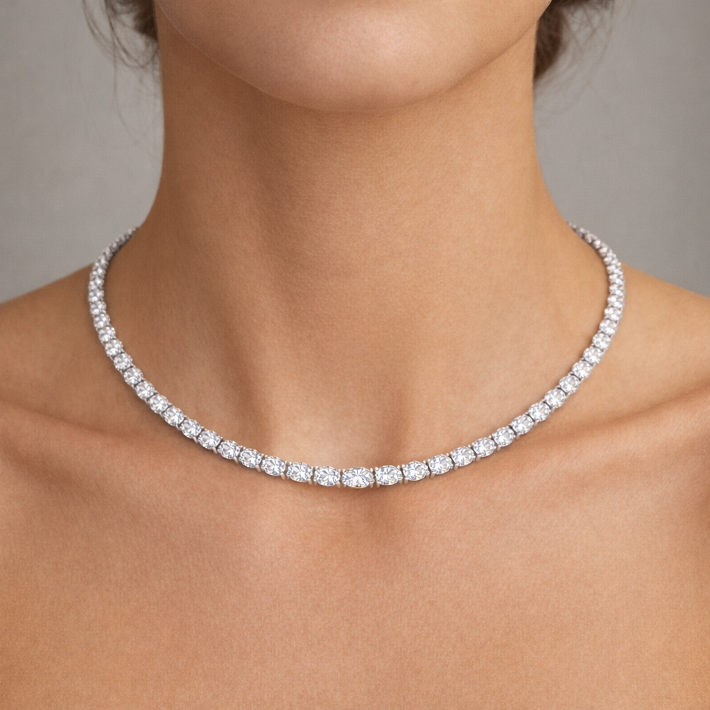 BRIDAL COLLECTION: Oval Tennis Necklace