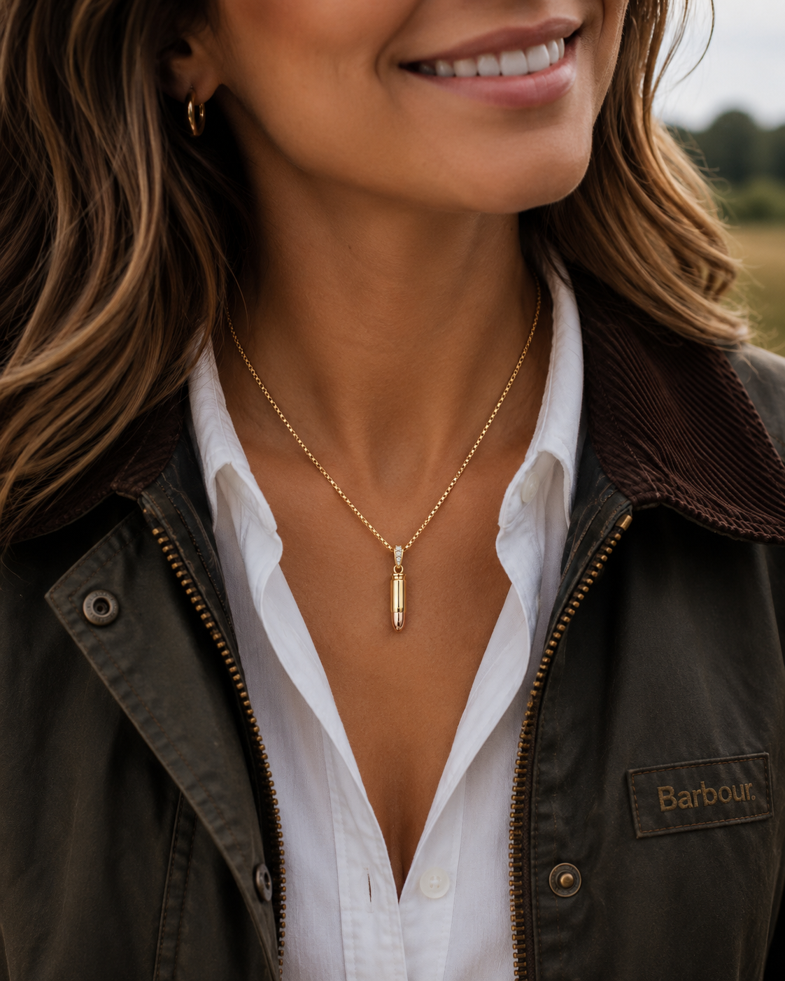SHOTGUN COLLECTION: Bullet Pendant with diamond bale