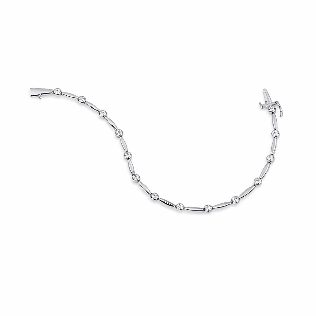 Delicate Bezel Setting Tennis Bracelet