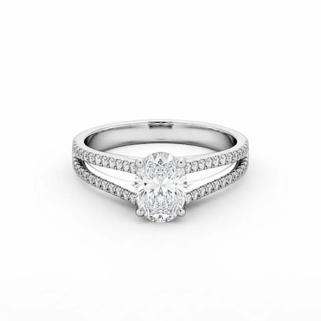 3.00 ct Oval Diamond Split Band Engagement Ring