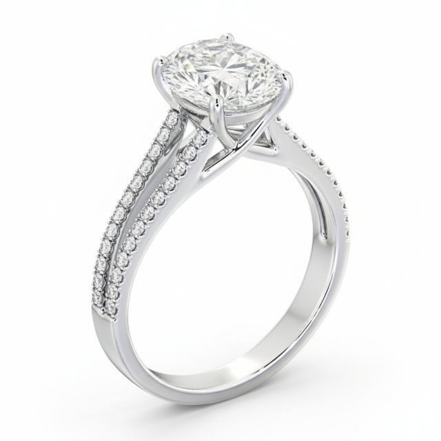 3.00 ct Oval Diamond Split Band Engagement Ring