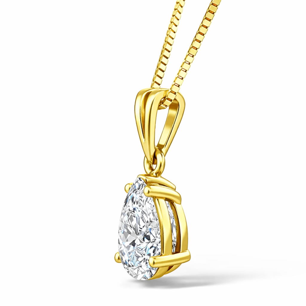 Pear Shaped, Split Bale Pendant Necklace