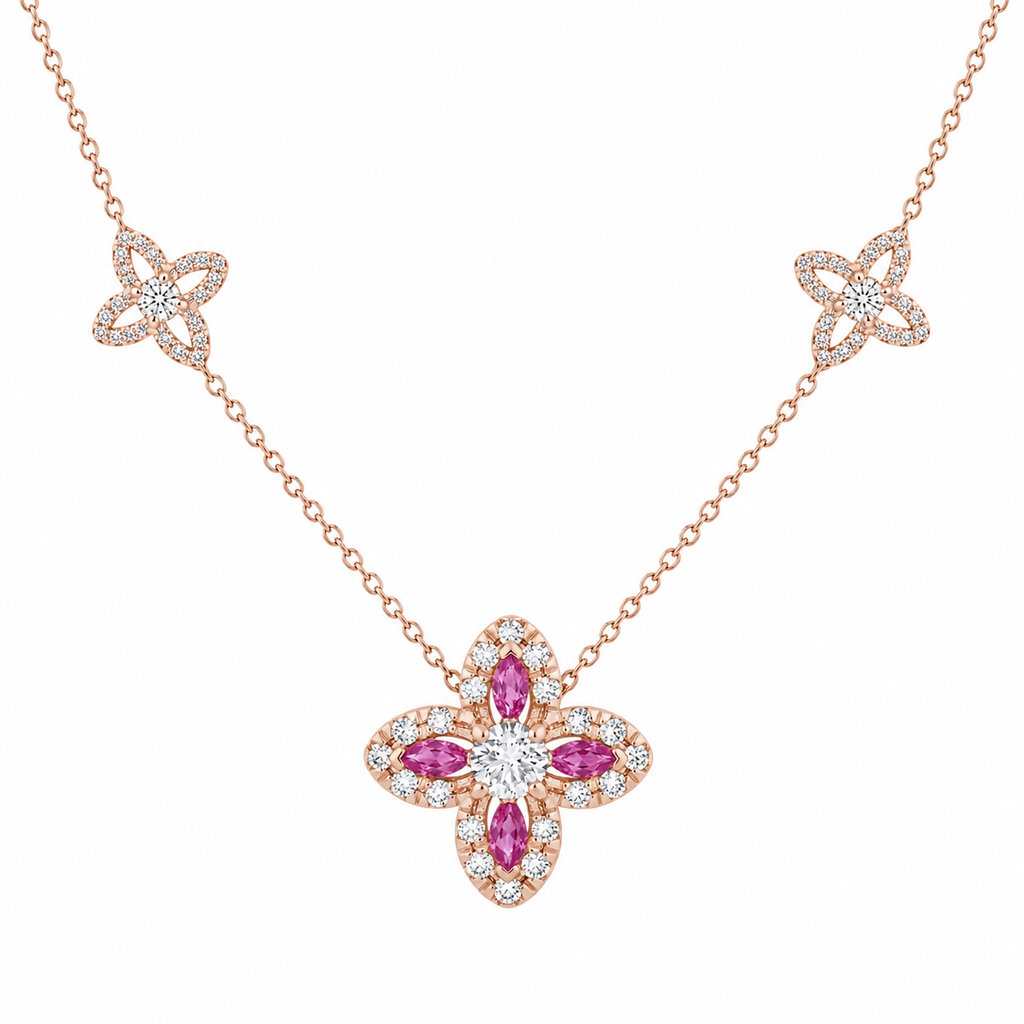 Flora Lumière Multi-Motif Diamond Necklace