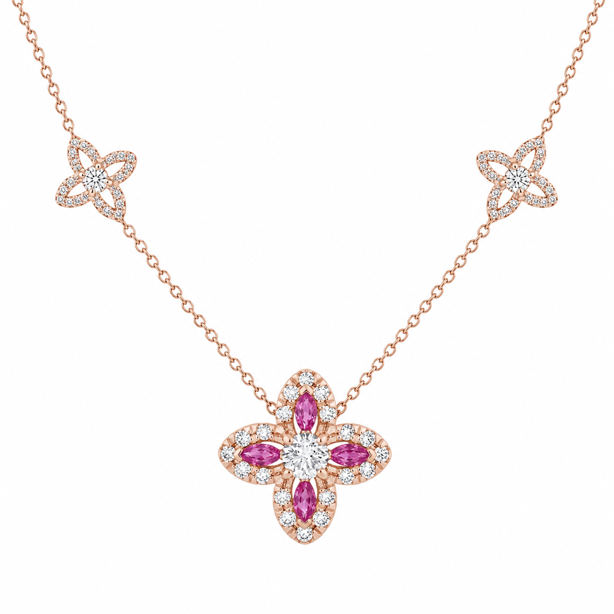 Flora Lumière Multi-Motif Diamond Necklace