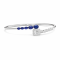 Celeste Blue Sapphire & Diamond Open Bridal Bracelet