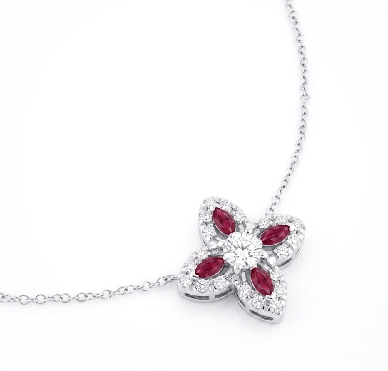 Flora Lumière Ruby Halo Pendant