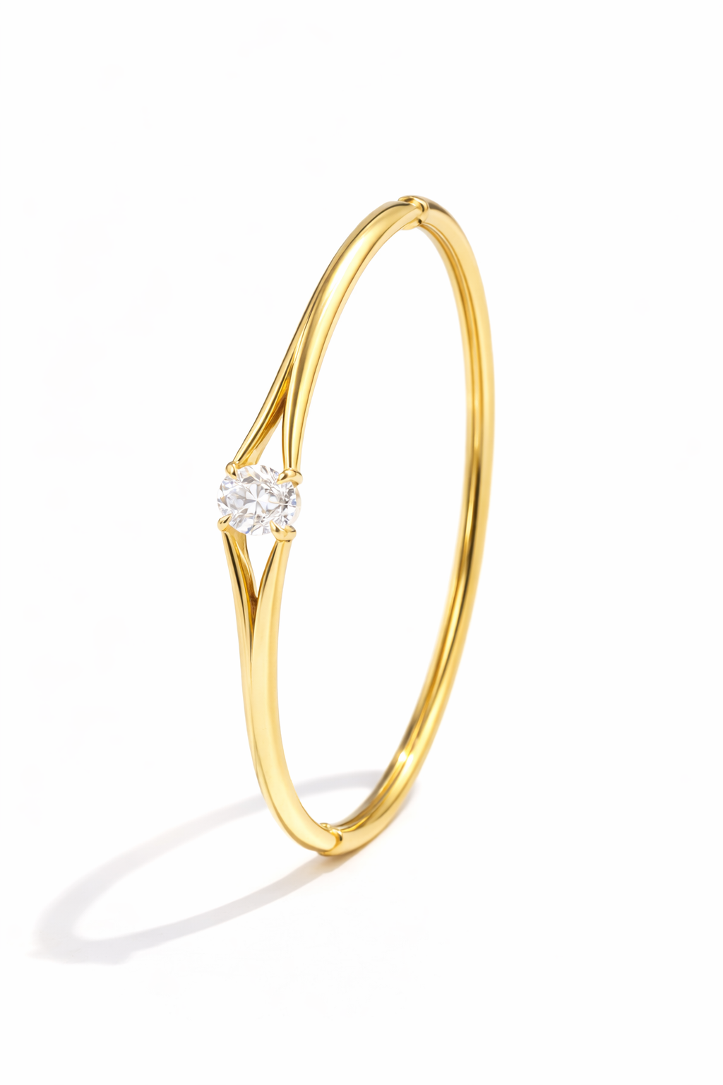 Oval-Cut Solitaire Bangle