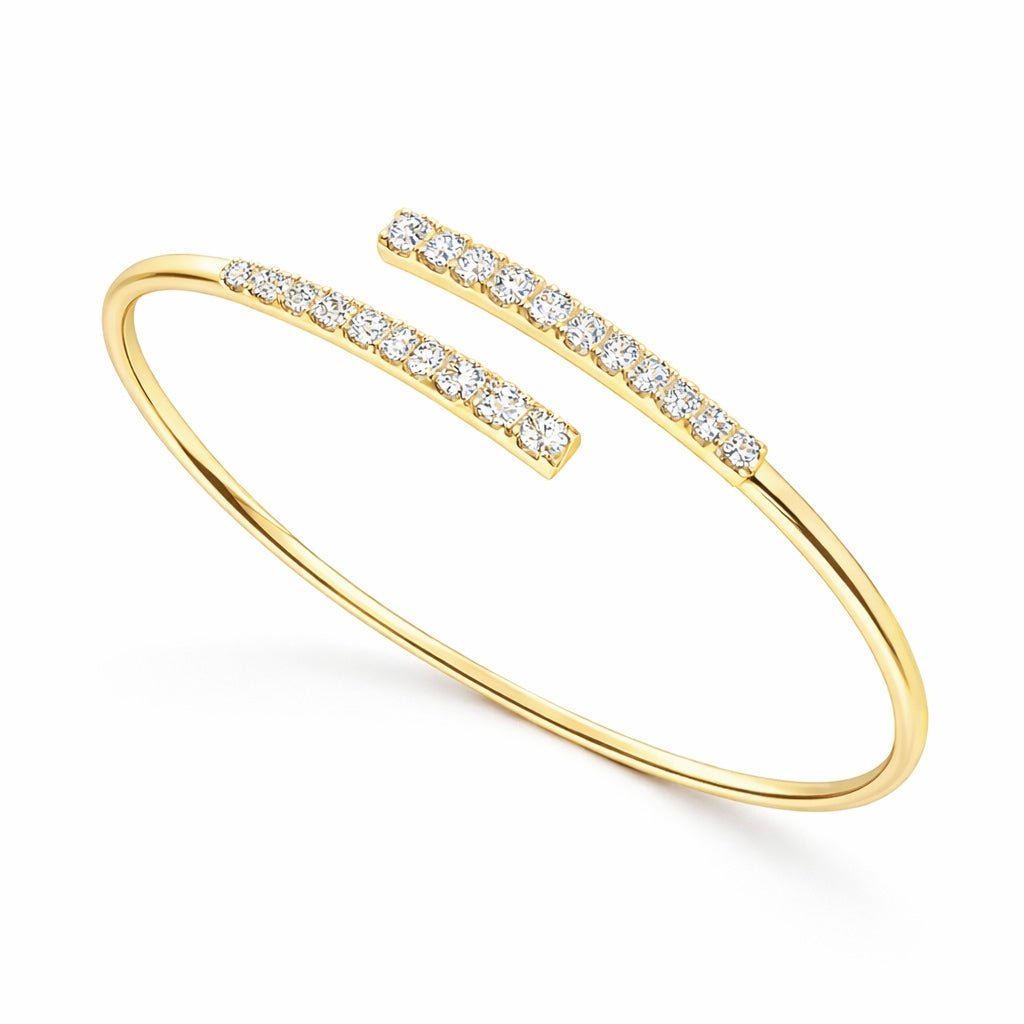 Pavé Open Cuff Overlap Bangle