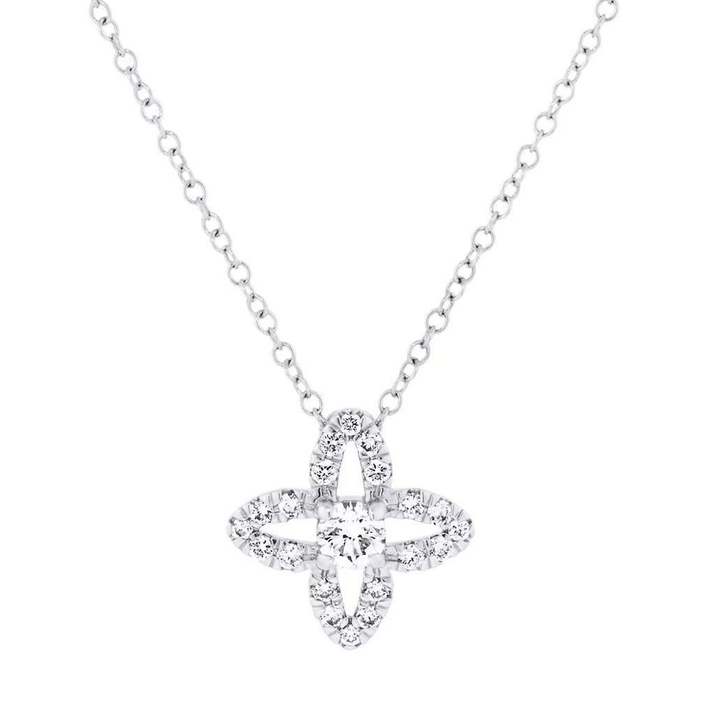 Flora Lumière Floral Openwork Diamond Pendant