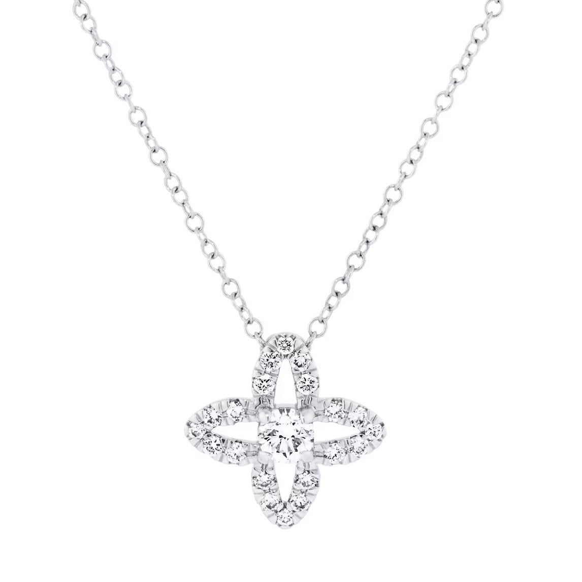 Flora Lumière Floral Openwork Diamond Pendant