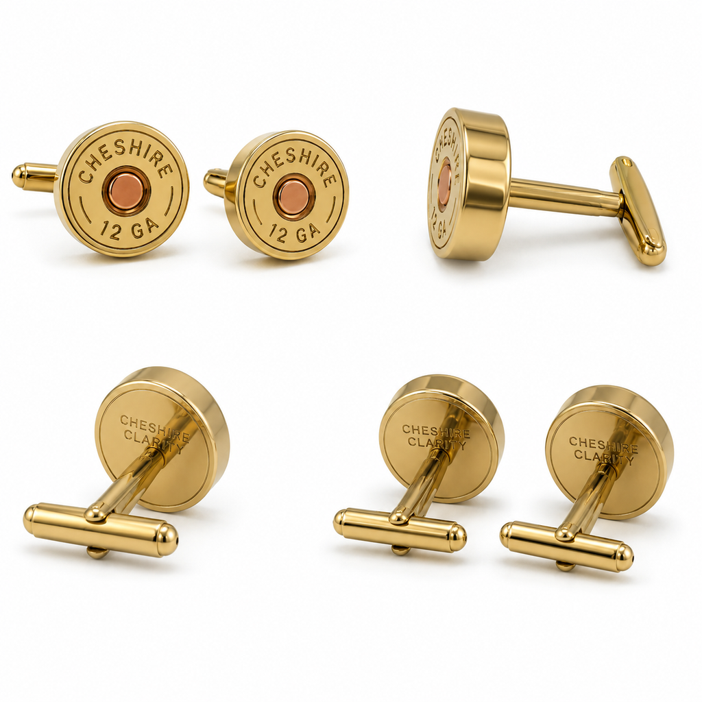 SHOTGUN COLLECTION: Cheshire 12 Gauge Gold Plated Cuff Links