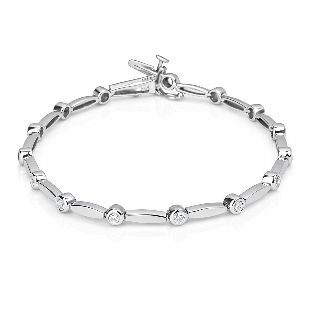 Delicate Bezel Setting Tennis Bracelet