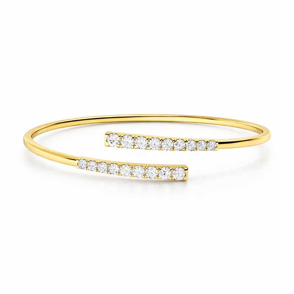 Pavé Open Cuff Overlap Bangle