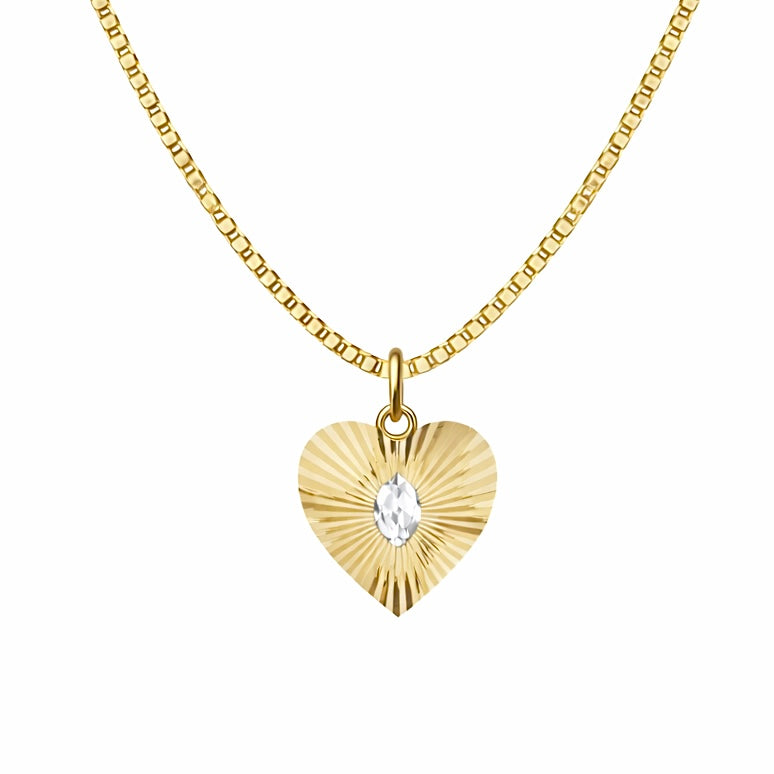 Birth Stone Heart Pendant Necklace