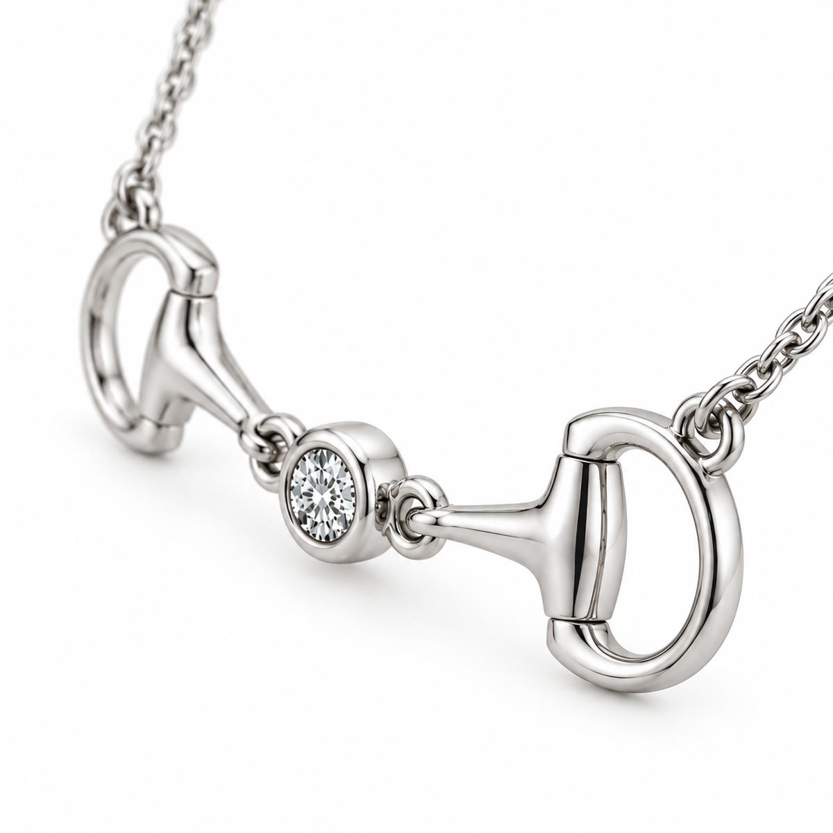EQUESTRIAN COLLECTION: Central Stone Snaffle Necklace