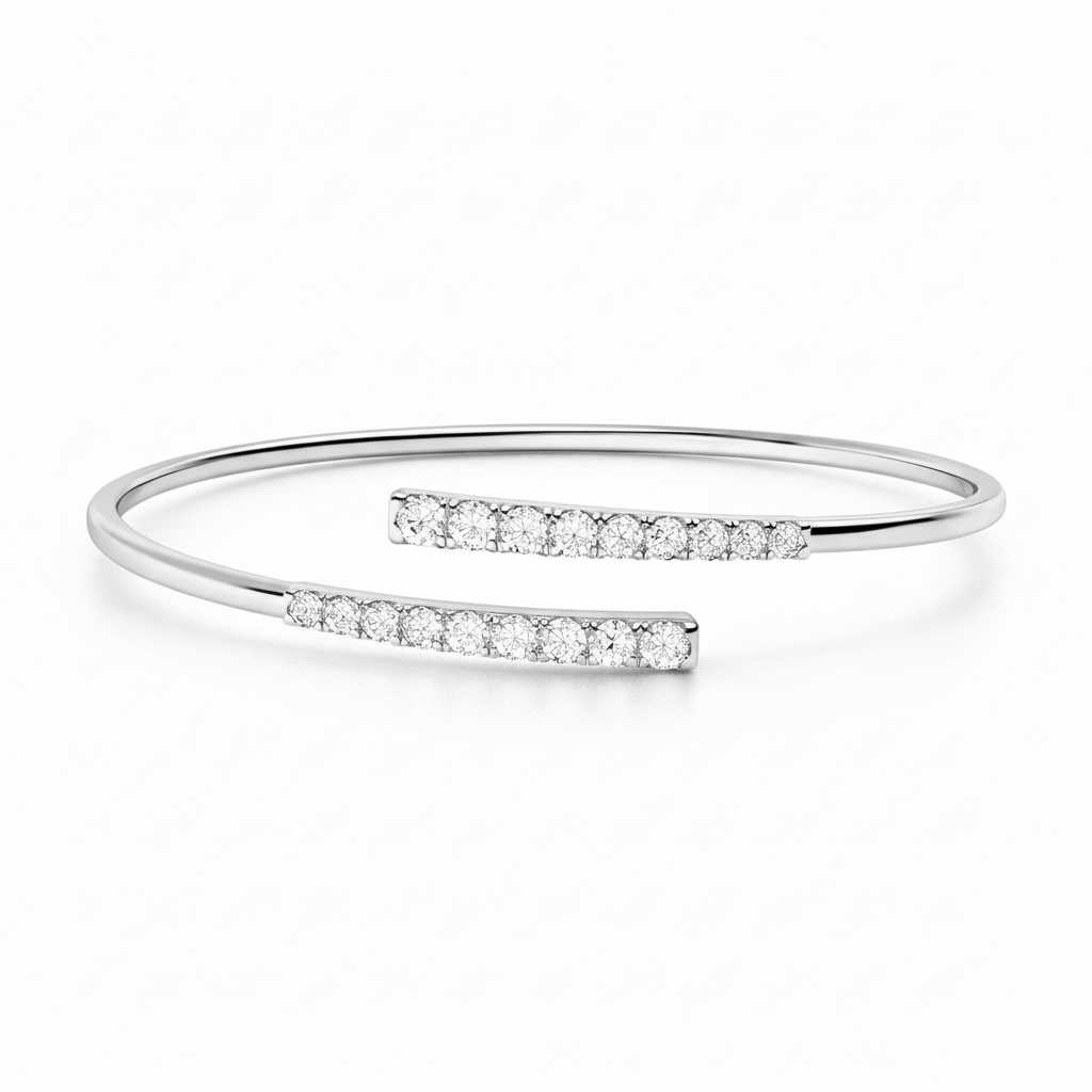 Pavé Open Cuff Overlap Bangle