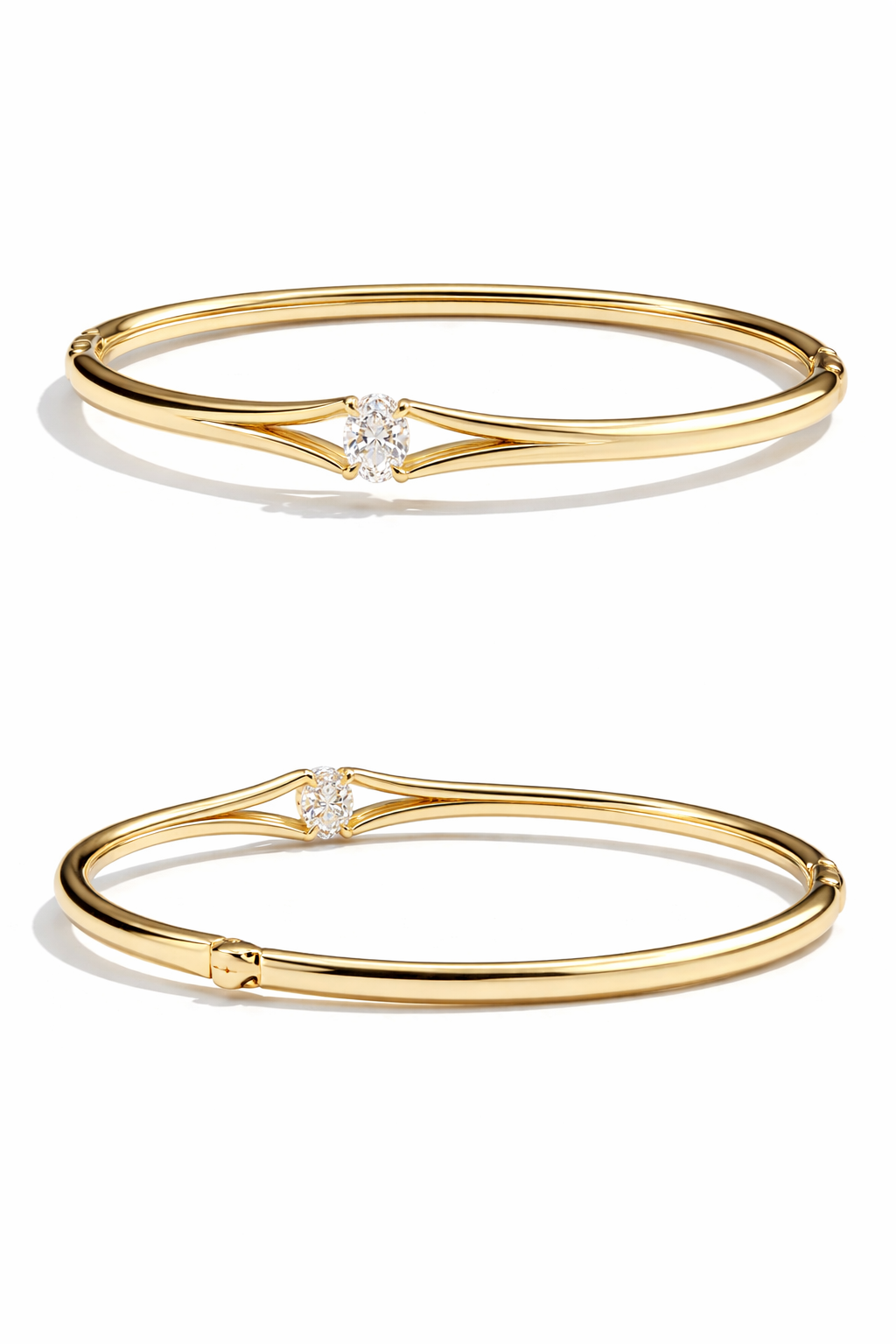 Oval-Cut Solitaire Bangle