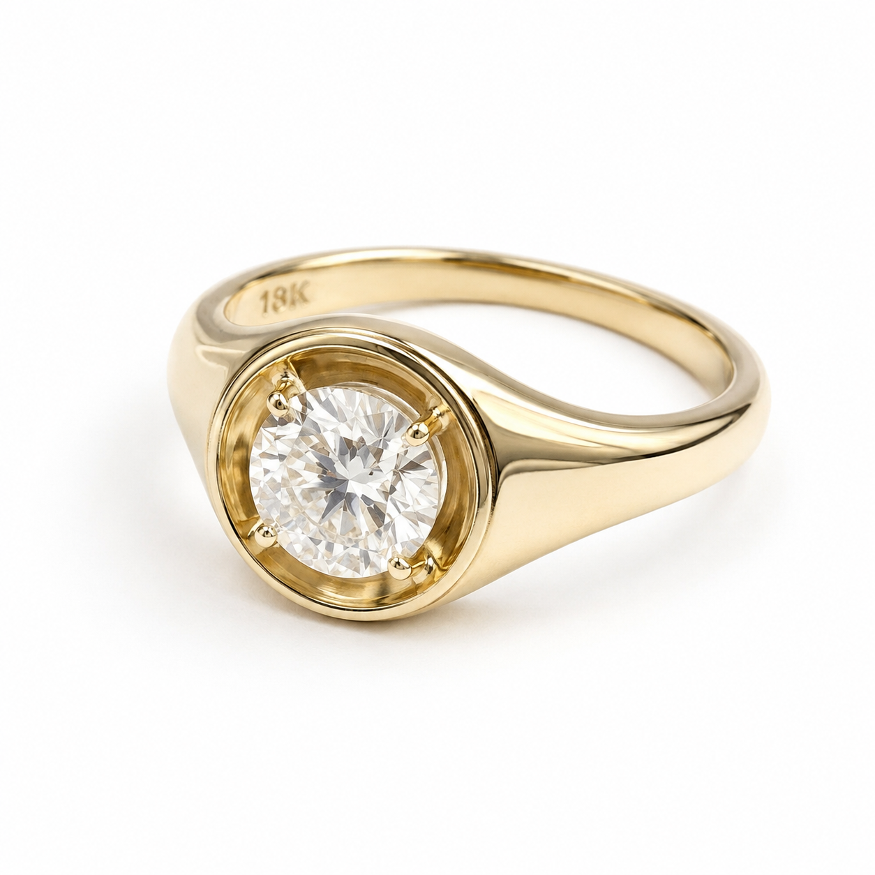 Inset stone signet