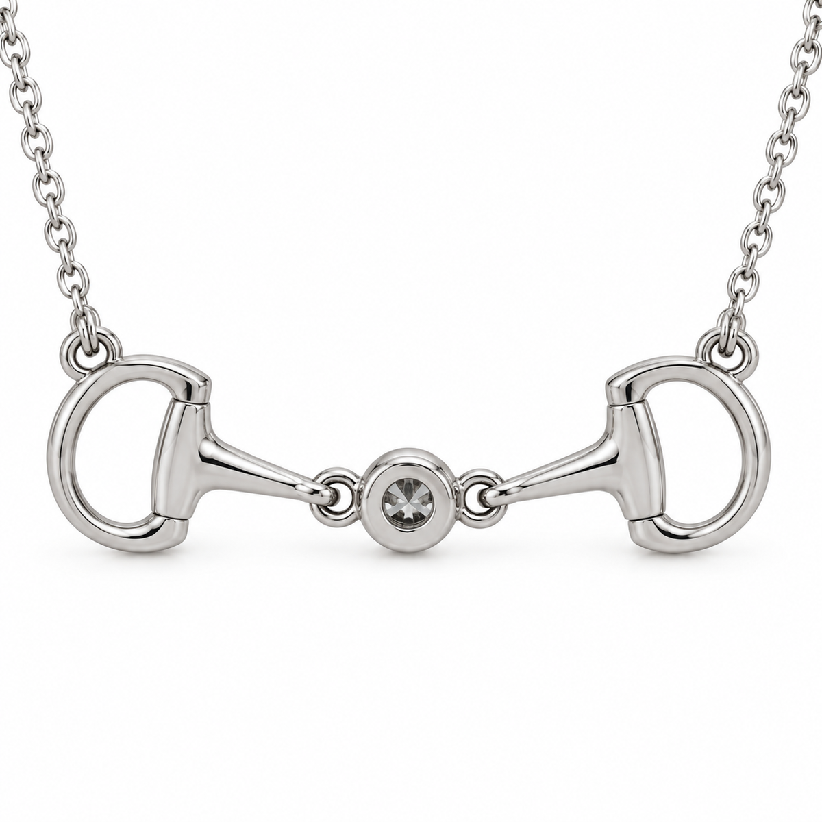 EQUESTRIAN COLLECTION: Central Stone Snaffle Necklace
