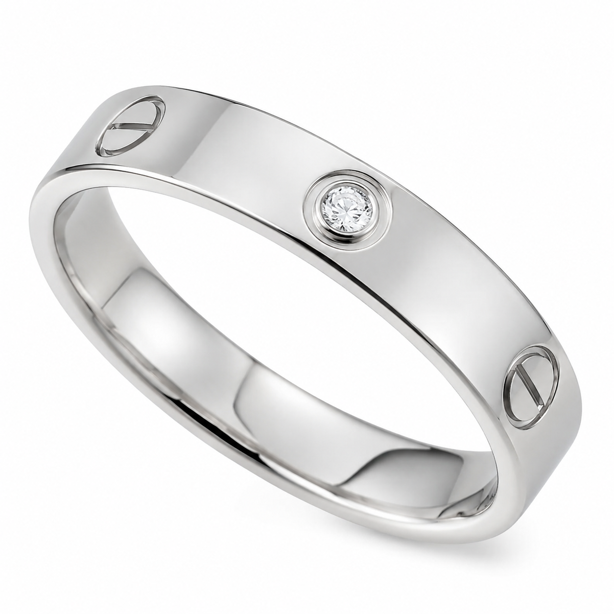 Bezel Set Court Profile Band