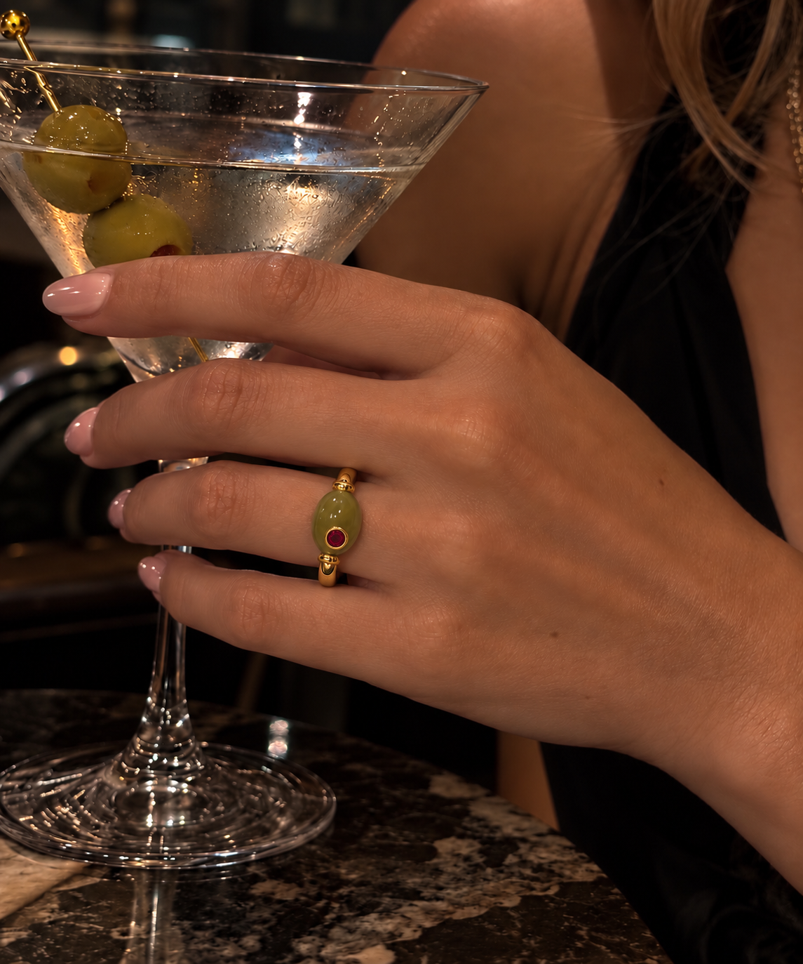 THE APÉRITIF COLLECTION: Martini Green Olive Ring