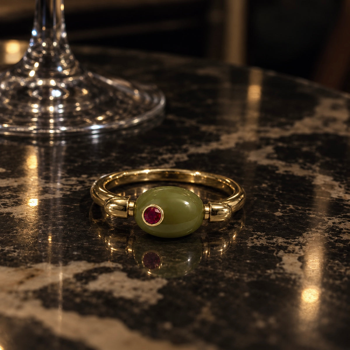 THE APÉRITIF COLLECTION: Martini Green Olive Ring