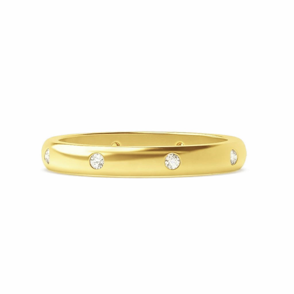 Eternity Band, Flush Set Diamond Studs
