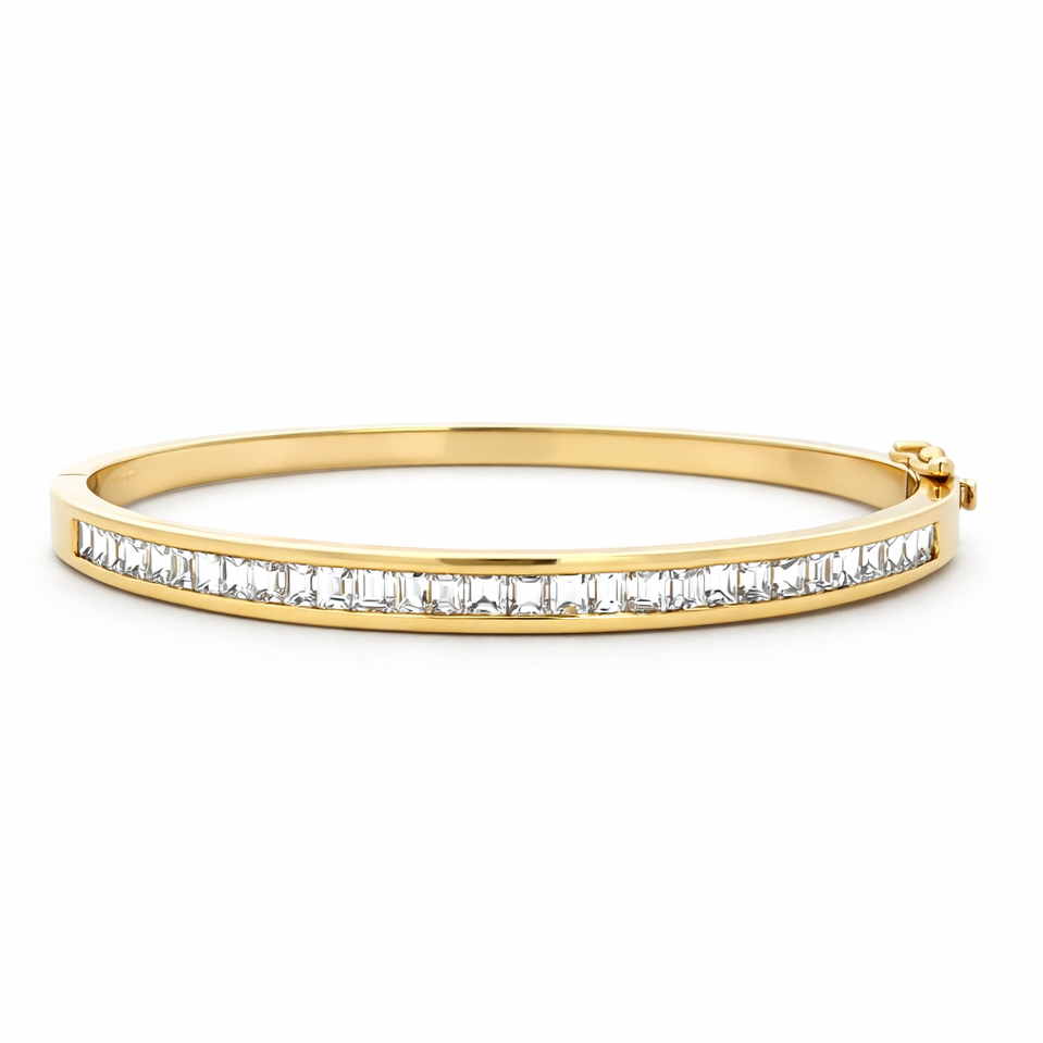 2.80ct Emerald Cut Bangle Bracelet