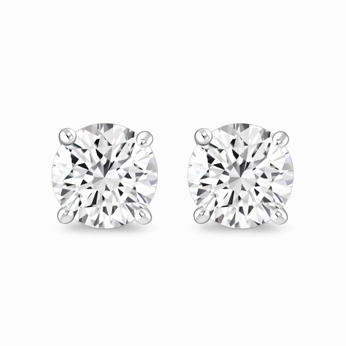 2ct Stud Earrings White Gold, 4 claw, (VVS1/D/Excellent)