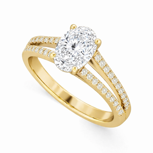3.00 ct Oval Diamond Split Band Engagement Ring
