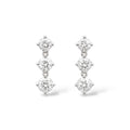 4ct Bezel Setting 3 Stone Earrings, White Gold  (VVS1/D/Excellent)