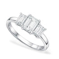 4.5ct Three Stone Emerald Cut Engagement Ring