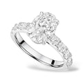 2.51 Oval Cut Engagement Ring with Half Stone Band