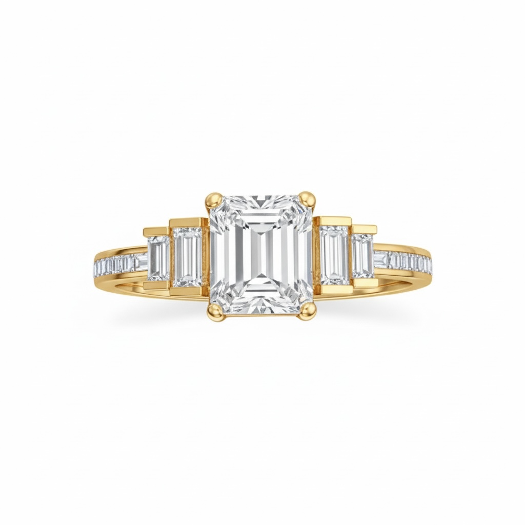 3.6ct Five Stone Emerald Cut