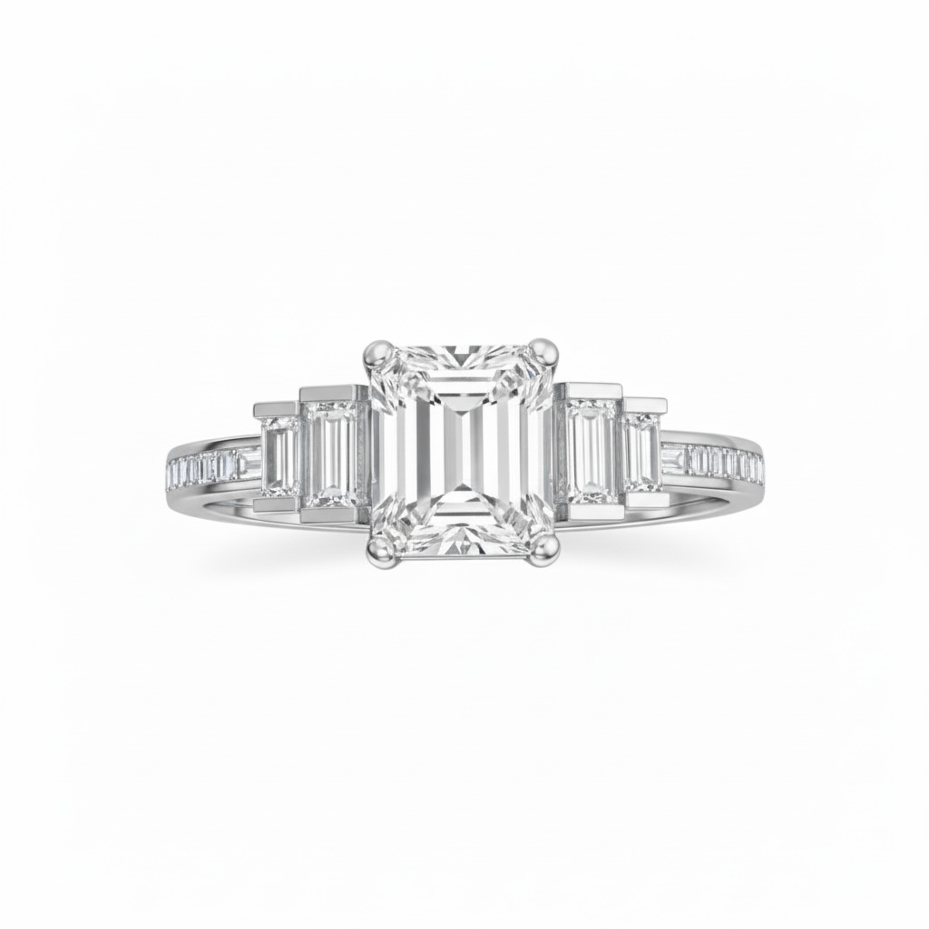 3.6ct Five Stone Emerald Cut