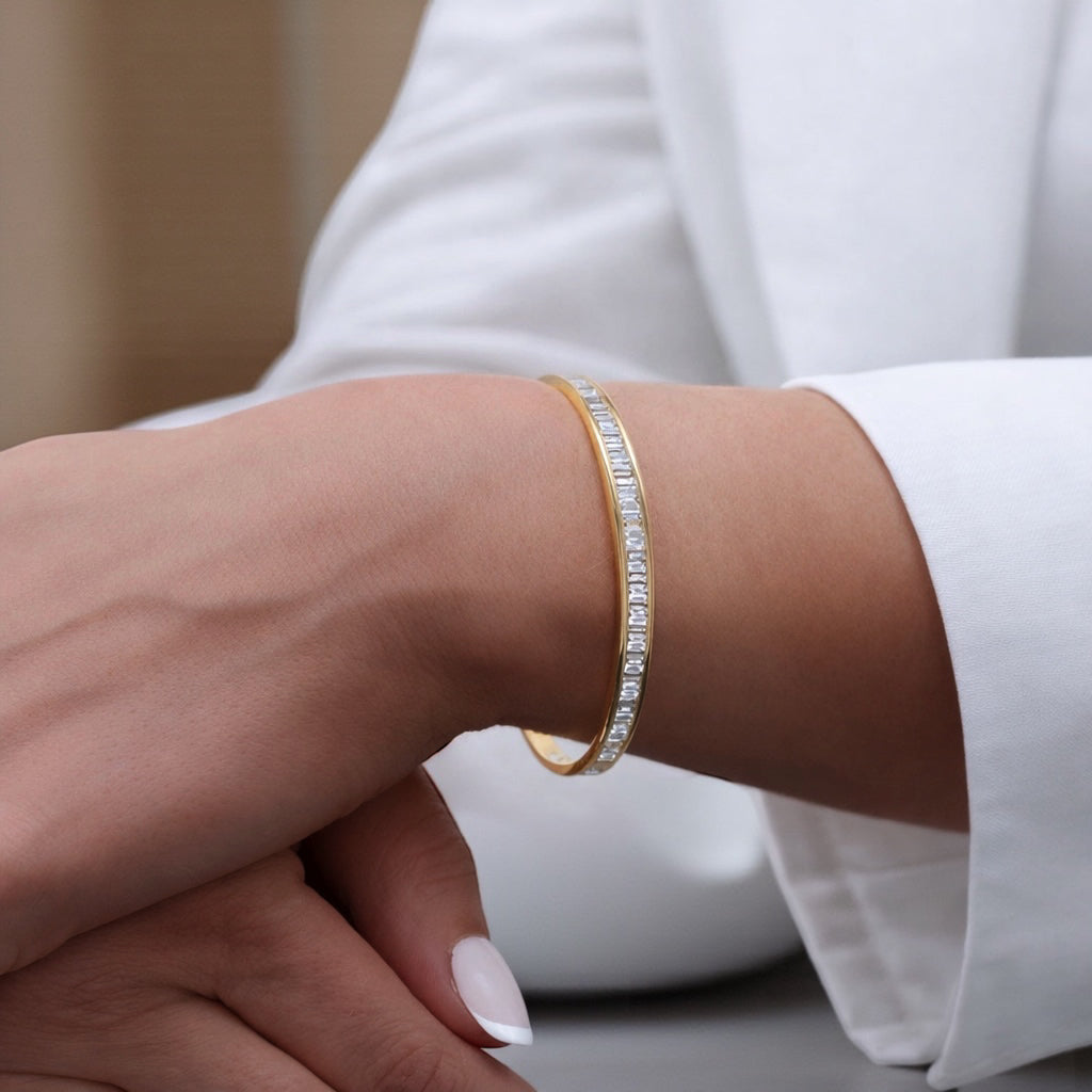 2.80ct Emerald Cut Bangle Bracelet