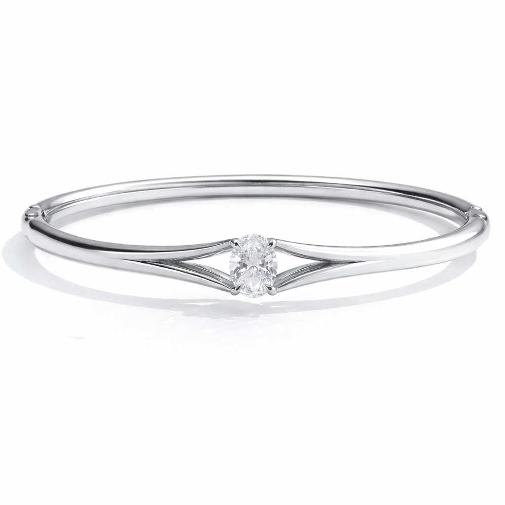 Oval-Cut Solitaire Bangle