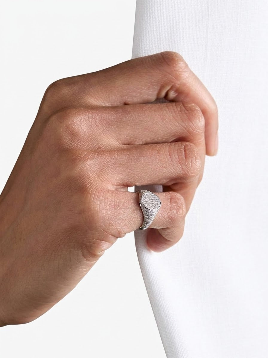 Diamond encrusted Signet