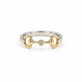 EQUESTRIAN COLLECTION: Mixed Metal Snaffle Ring With Central Bezel Diamond