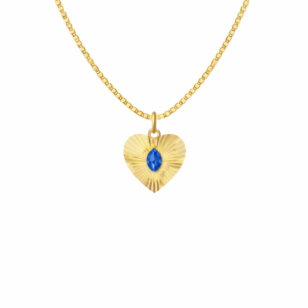 Birth Stone Heart Pendant Necklace