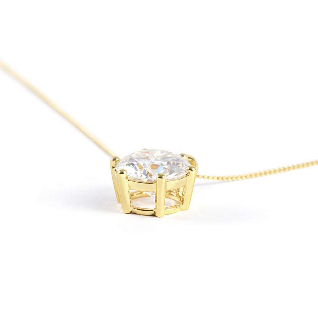 Split Bale Pendant Necklace, 6 Claw
