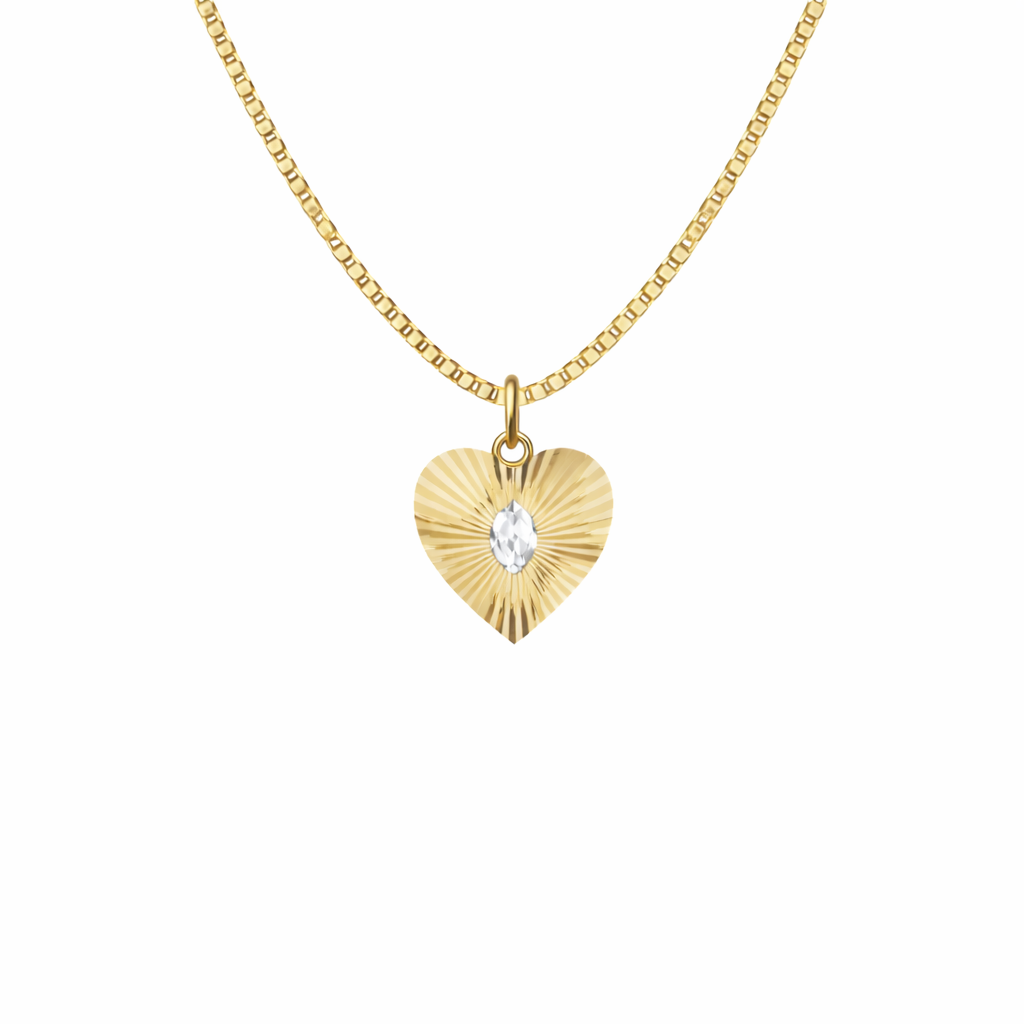 Birth Stone Heart Pendant Necklace