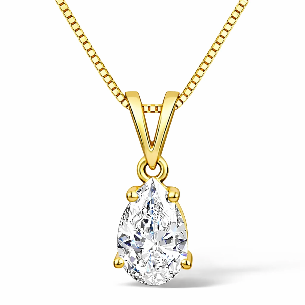 Pear Shaped, Split Bale Pendant Necklace