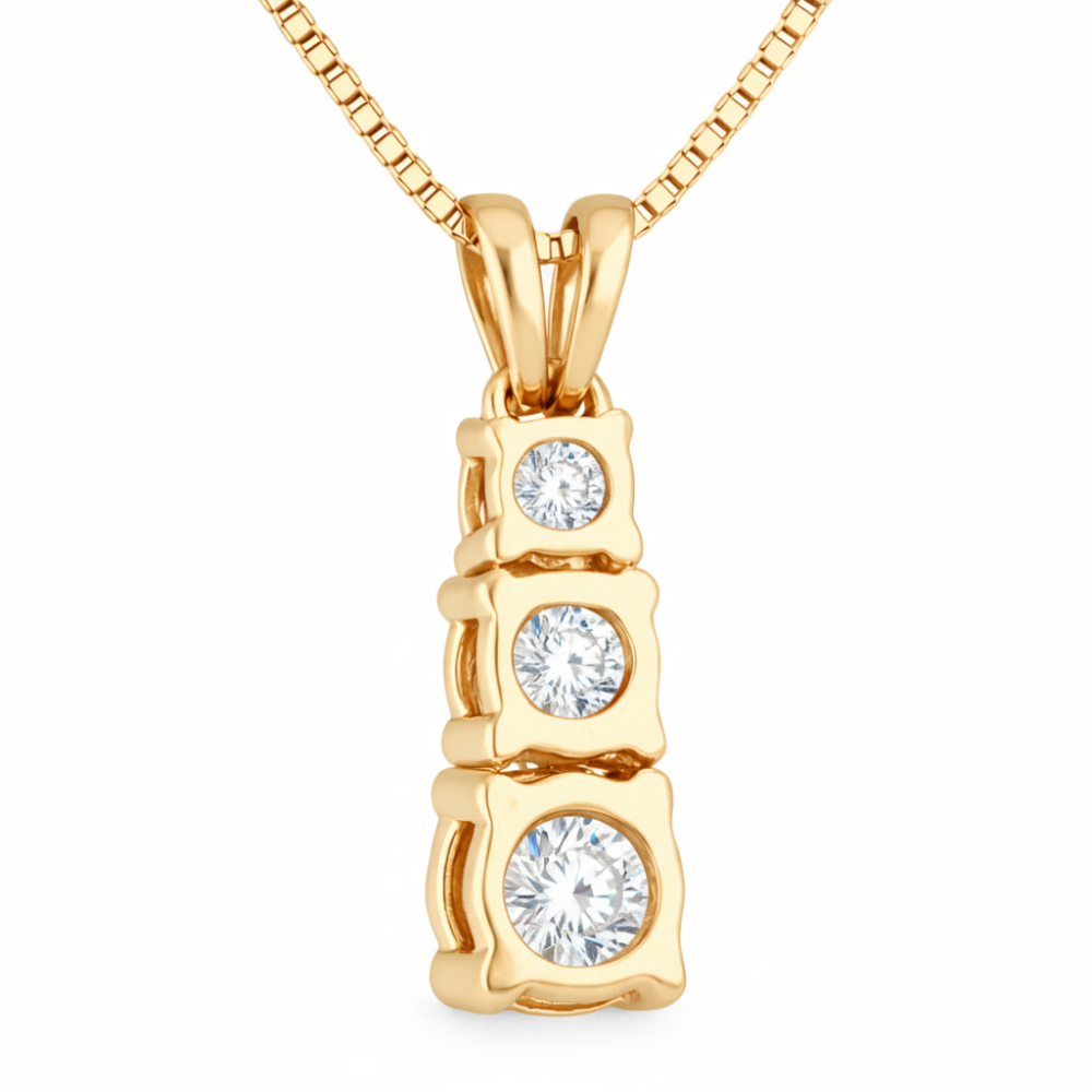 Three-Stone Pendant Necklace