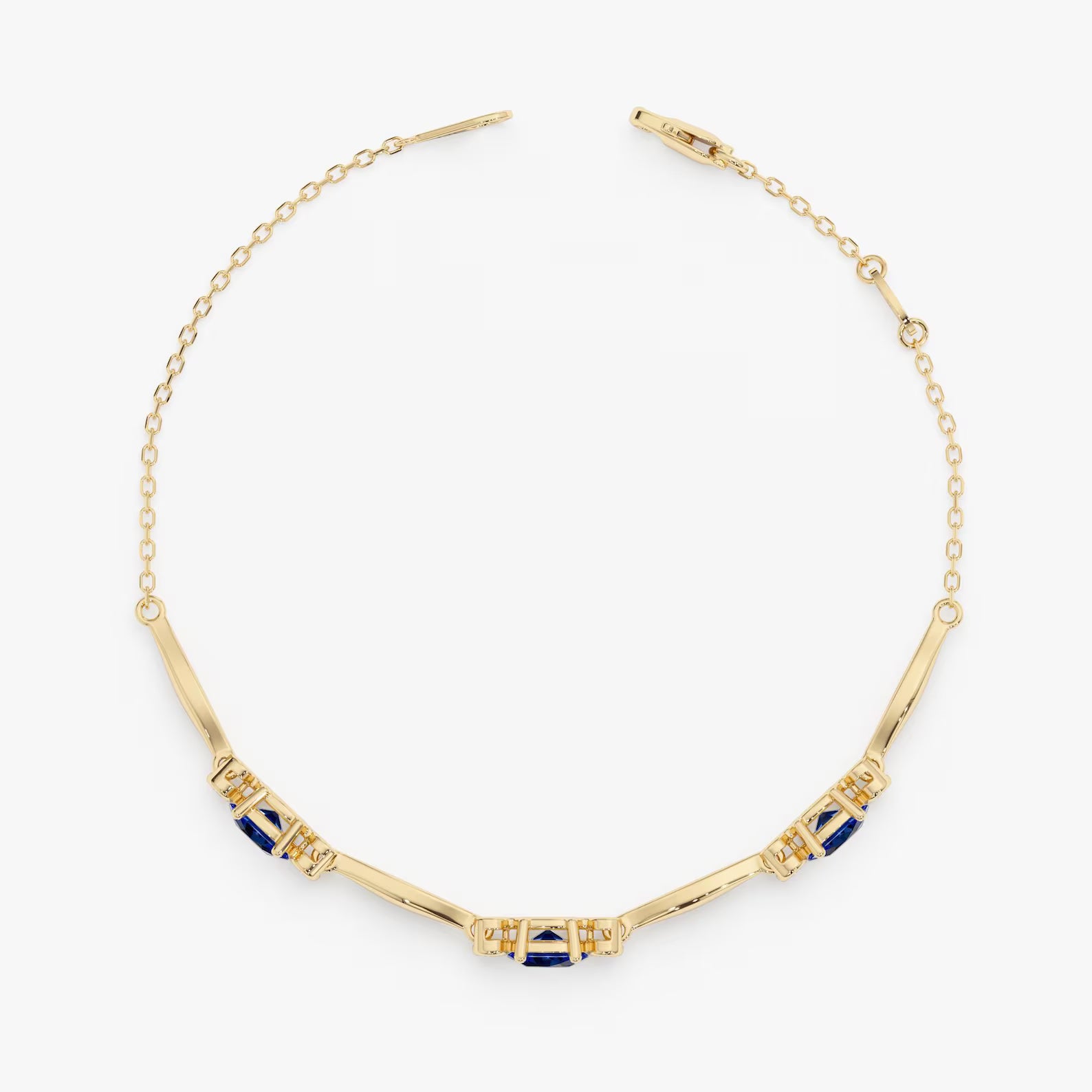 Delicate Oval Sapphire Station Bracelet