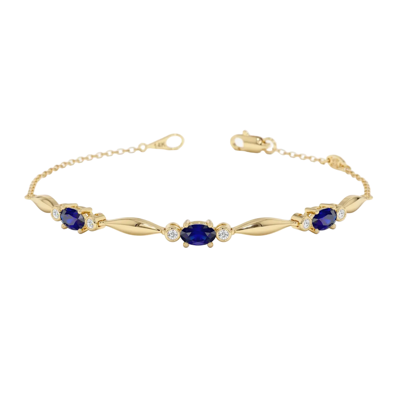 Delicate Oval Sapphire Station Bracelet